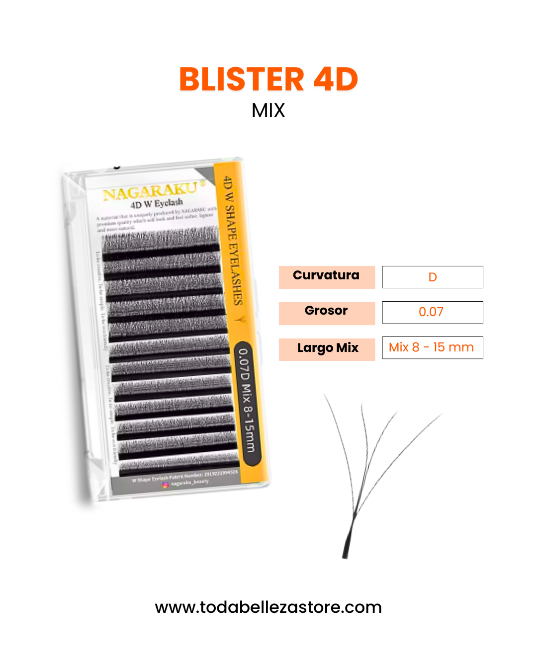 Blister 4D Fibras Volumen Tecnologico MIX (8-15mm)